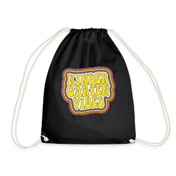 Kinderg�rtenstimmung Retro zur�ck zur Schule - Turnbeutel - Schwarz - Vorne