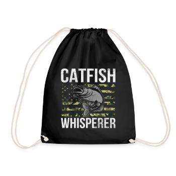 Catfish Whisperer - Wels Catfish Hunter - Turnbeutel - Schwarz - Vorne