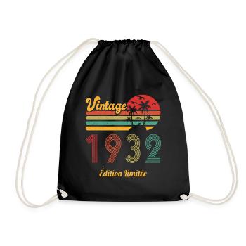 Vintage 1932 édition limitée Anniversaire Cadeau - Sac de sport léger - noir - Devant