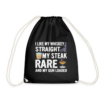 Whiskey Steak Pistolen - US Konservativ Cowboy - Turnbeutel - Schwarz - Vorne