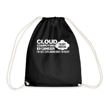 Cloud Computing Informatik Programmierung Dev - Turnbeutel - Schwarz - Vorne