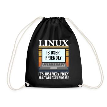 Linux Programmierung Cloud Computing - Turnbeutel - Schwarz - Vorne