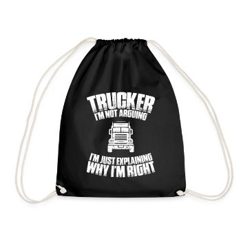 Truck driver Truck driver Professional driver Trucker - Drawstring Bag - black - Front