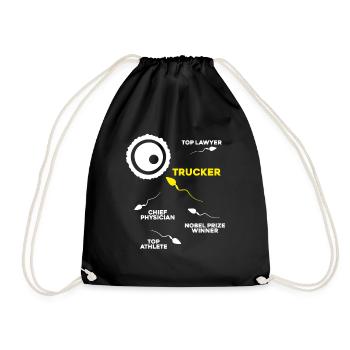 Truck Driver Truck Driver Professional Driver Trucker - Drawstring Bag - black - Front