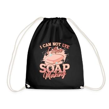 I Cannot Lye I Love Soap Making - Drawstring Bag - black - Front