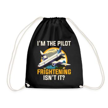 Ich Bin Pilot - Flugkaptiän Passagierflugzeug - Turnbeutel - Schwarz - Vorne