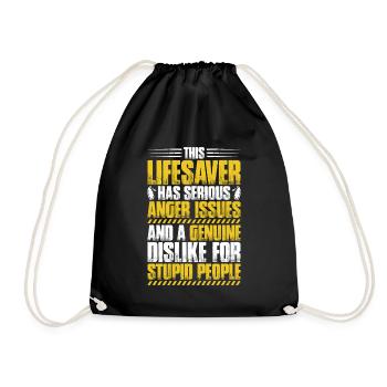 Lifeguard Water Rescue Lifesaver - Drawstring Bag - black - Front