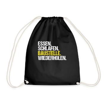 Bauarbeiter Baustelle Bauhandwerk Bauberuf Maurer - Turnbeutel - Schwarz - Vorne