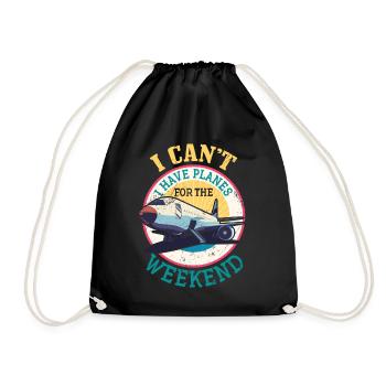 Airline Pilot Aviation Captain Jumbo Jet - Drawstring Bag - black - Front