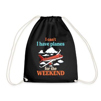 Airline Pilot Aviation Captain Jumbo Jet - Drawstring Bag - black - Front