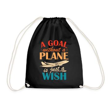 Captain Airline Pilot Jumbo Jet - Drawstring Bag - black - Front