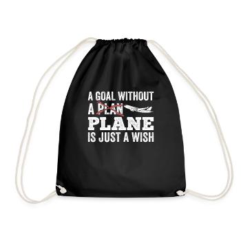 Captain Airline Pilot Jumbo Jet - Drawstring Bag - black - Front