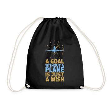 Captain Airline Pilot Jumbo Jet - Drawstring Bag - black - Front