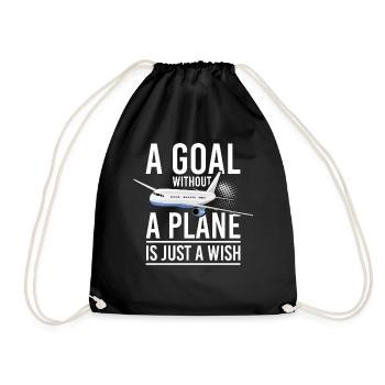 Captain Airline Pilot Jumbo Jet - Drawstring Bag - black - Front