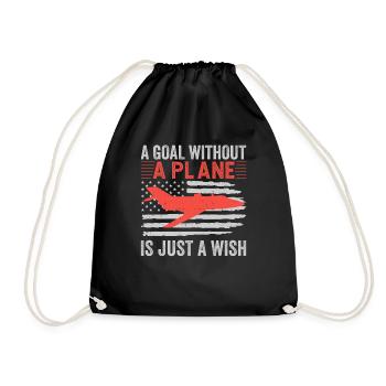 Captain Airline Pilot Jumbo Jet - Drawstring Bag - black - Front
