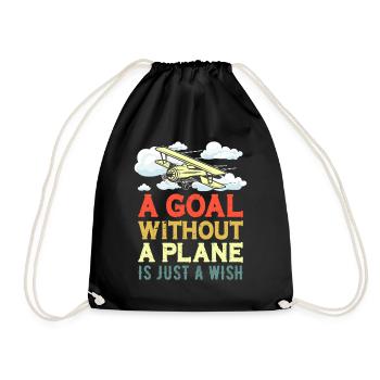 Captain Airline Pilot Jumbo Jet - Drawstring Bag - black - Front