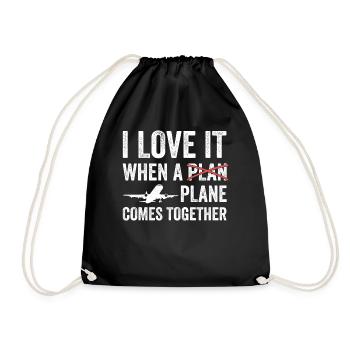 Captain Airline Pilot Jumbo Jet - Drawstring Bag - black - Front