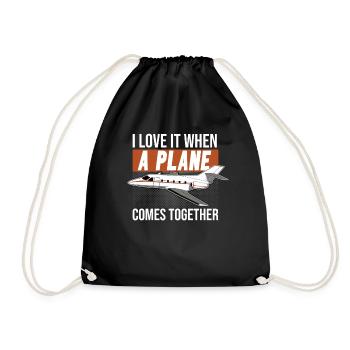 Captain Airline Pilot Jumbo Jet - Drawstring Bag - black - Front
