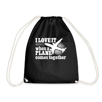 Captain Airline Pilot Jumbo Jet - Drawstring Bag - black - Front