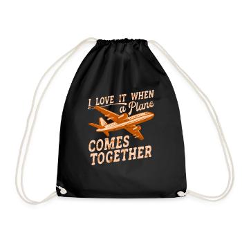 Captain Airline Pilot Jumbo Jet - Drawstring Bag - black - Front