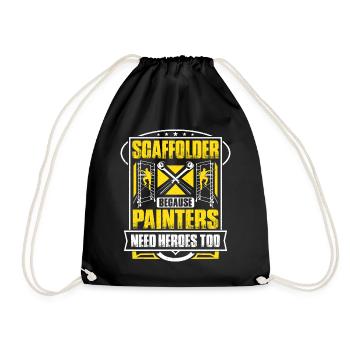 Scaffolding Scaffolding Scaffolding Scaffolder - Drawstring Bag - black - Front