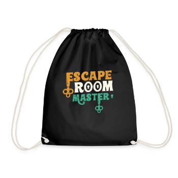 Escape Room Master Escape Room Geburtstag - Turnbeutel - Schwarz - Vorne