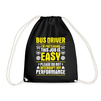 Chauffeur d’autobus Chauffeur d’autobus Autobus chauffeur d’autobus scolaire - Sac de sport léger - noir - Devant