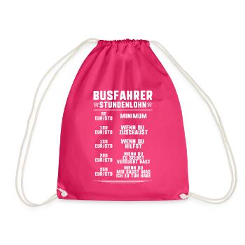 Busfahrer Bus Driver Busman Schulbusfahrer - Turnbeutel - Fuchsia - Vorne