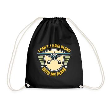 Airline Pilot Captain Saying - Drawstring Bag - black - Front