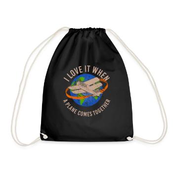 Jeu de mots sur le sujet de l’aviation de pilote de ligne pour - Sac de sport léger - noir - Devant
