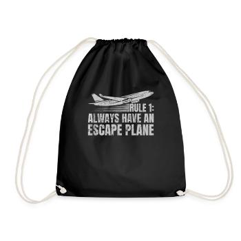 Funny airplane pilot saying for aviator - Drawstring Bag - black - Front