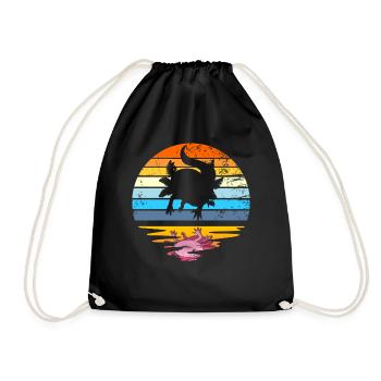 Axolotl Retro Sunset Vintage Kids Axolotl - Turnbeutel - Schwarz - Vorne