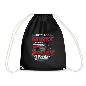 Life is too short for a boring - Drawstring Bag - black - Front
