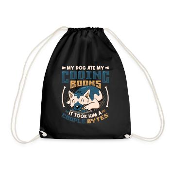 Dog Bytes Code Programmation de blagues informatiques - Sac de sport léger - noir - Devant