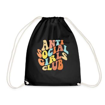 Anti Social Girls Club Frauen antisoziale M�dchen - Turnbeutel - Schwarz - Vorne