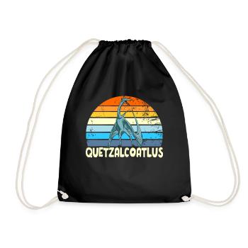 Quetzalcoatlus Retro Sonnenuntergang Dinosaurier K - Turnbeutel - Schwarz - Vorne