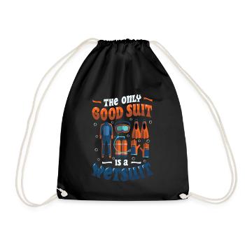 The Only Good Suit Is A Wetsuit Diving - Drawstring Bag - black - Front