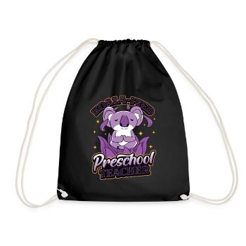 Koala-fied Koala Proud Preschool Teacher - Drawstring Bag - black - Front