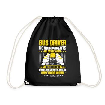 Busfahrer Bus Driver Busman Schulbusfahrer - Turnbeutel - Schwarz - Vorne