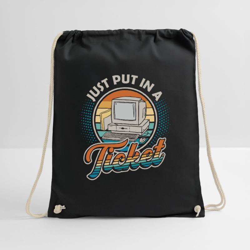 Simply open a ticket Help Desk Tech Support Drawstring Bag