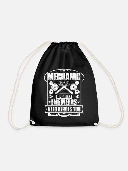Mechanic Mechanic Mechanics Mechanic - Drawstring Bag - black