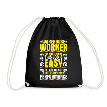 Fachkraft für Lagerlogistik Warehouse Worker Lager - Turnbeutel - Schwarz - Vorne