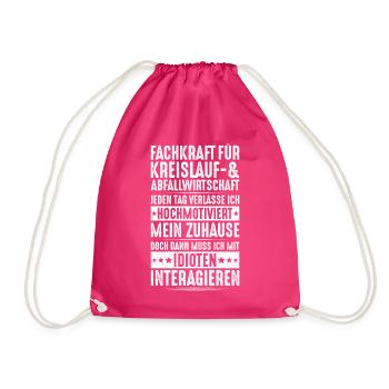 Fachkraft für Kreislauf- und Abfallwirtschaft - Turnbeutel - Fuchsia - Vorne