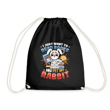 Lire des livres et caresser mon lapin. - Sac de sport léger - noir - Devant