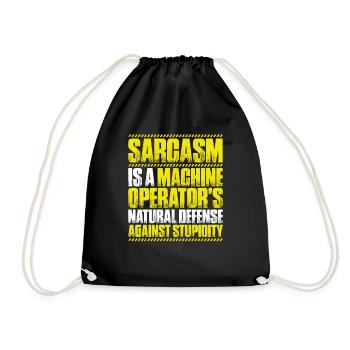 Machine and plant operator Machine operator - Drawstring Bag - black - Front