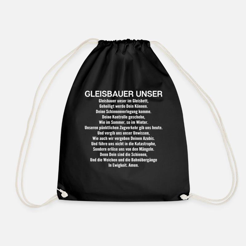 Gleisbauer Schienenarbeiter Gleisbau Track Laborer - Turnbeutel - Schwarz