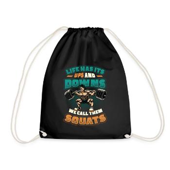 La vie a ses hauts et ses bas. - Sac de sport léger - noir - Devant