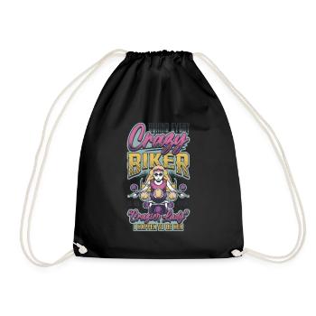 Derrière chaque motard fou se cache une femme. - Sac de sport léger - noir - Devant