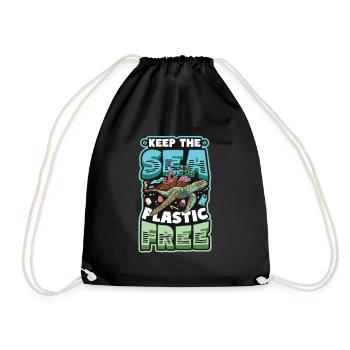 Gardez la mer sans plastique Sauver l’océan - Sac de sport léger - noir - Devant
