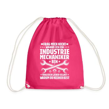 Industriemechaniker Industrial Mechanic - Turnbeutel - Fuchsia - Vorne